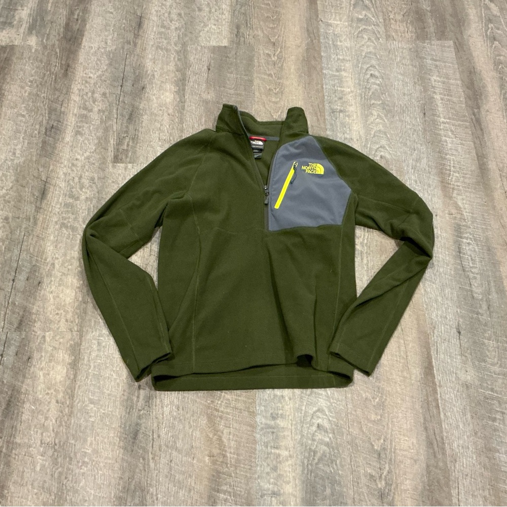 The North Face Olive and Charcoal Fleece Jacket